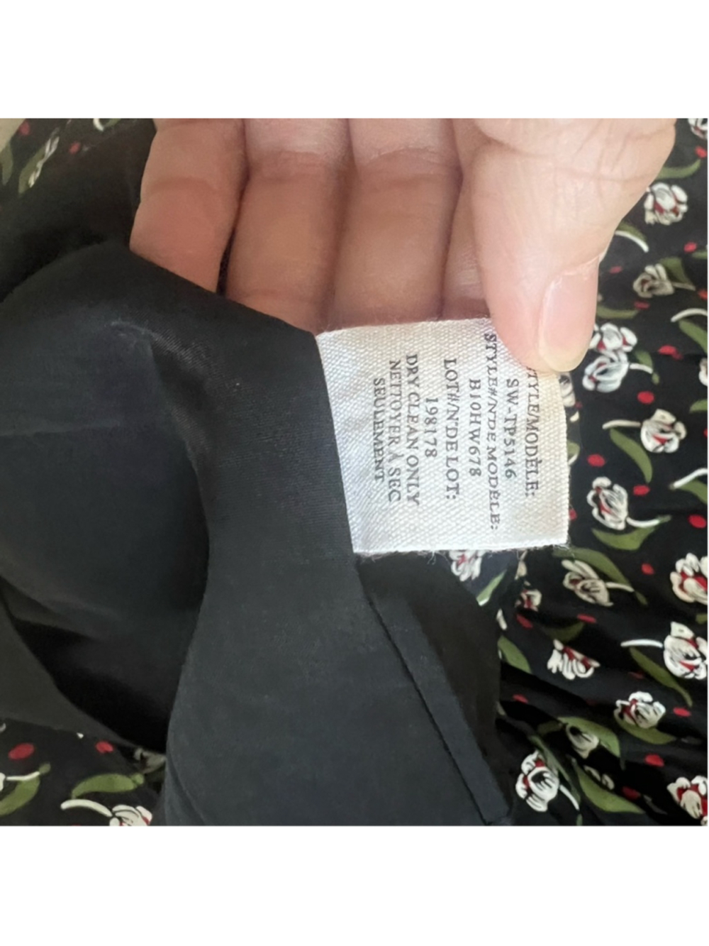 Veronica Beard Cadence floral Ruched Midi Dress High Neck Long Sleeve Black S - Picture 9 of 12